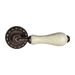 Дверная ручка на розетке Venezia "COLOSSEO" c кракелюром D2, античная бронза + керамика