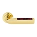 Дверные ручки на розетке Morelli Luxury 'Matrix-2', золото + вставка из натуральной кожи крокодила
