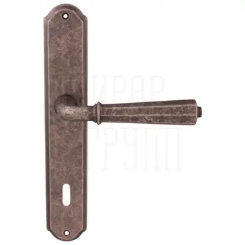 Дверная ручка на планке Melodia 424/131 'Denver' античное серебро (key)