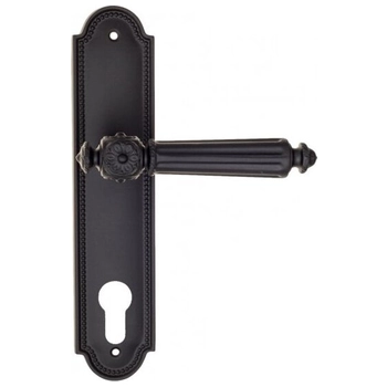 Дверная ручка Fratelli Cattini 'TORCELLO' на планке PL248 матовый черный (cyl)