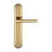 Дверная ручка Extreza 'NUVO' (Нуво) 125 на планке PL05, полированная латунь (key)