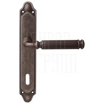 Дверная ручка на планке Melodia 290/158 'Ranja' античное серебро (key)