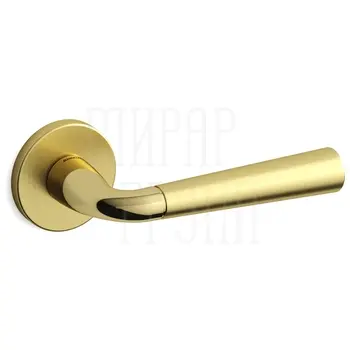 Дверная ручка на розетке Mandelli 'Special' S91 матовое + полированное золото
