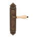 Дверная ручка на планке Melodia 179/229 'Ceramic' + бежевый, античная бронза (wc)