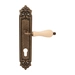 Дверная ручка на планке Melodia 179/229 'Ceramic' + бежевый, античная бронза (cyl)