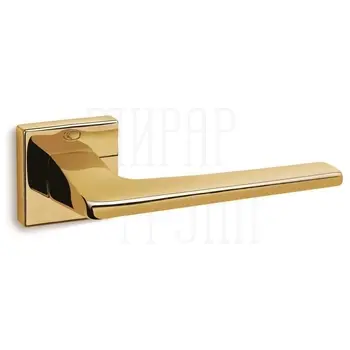 Дверная ручка на квадратной розетке Convex 1495 золото 24к