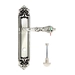 Дверная ручка Extreza 'GRETA' (Грета) 302 на планке PL02, натуральное серебро + черный (wc)