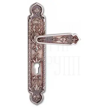 Дверная ручка на планке Salice Paolo 'Dubai' Luce 3341 серебро патинированное (cyl)