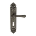 Дверная ручка Extreza 'PIERO' (Пиеро) 326 на планке PL02, античное серебро (key)