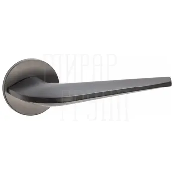 Дверные ручки Puerto (Пуэрто) 'Макиато', серия SLIM INAL 544-06 (slim) на тонком круглом основании матовый черный никель
