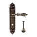 Дверная ручка Extreza 'GRETA' (Грета) 302 на планке PL02, античная бронза (wc)