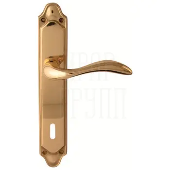 Дверная ручка на планке Melodia 132/158 'Laguna' полированная латунь (key)