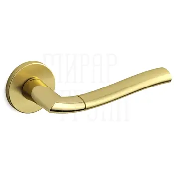 Дверная ручка на розетке Mandelli 'Chio' 1181 матовое золото + золото
