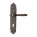 Дверная ручка на планке Melodia 235/229 'Mirella', античное серебро (key)