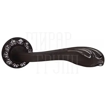 Дверные ручки Renz (Ренц) 'Фабриано' INDH 64-10 на круглой розетке полированный хром + черный