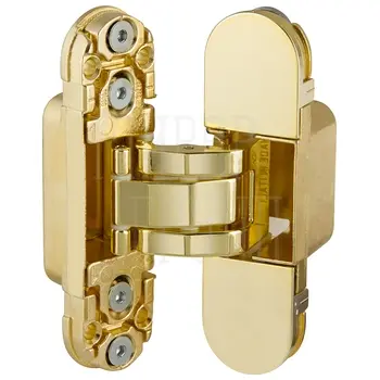 E30200.03.* петля скрытая AGB (АГБ) ECLIPSE 2.0 (4 накладки в комплекте), 60 кг полированная латунь