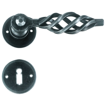 Дверная ручка кованая раздельная Galbusera ART. 2302 'LONDRA' античный черный