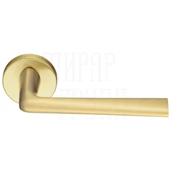 Дверная ручка на круглой розетке Morelli Luxury 'The Force' матовое золото