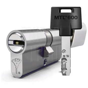Цилиндровый механизм ключ-вертушка Mul-T-Lock (Светофор) MTL600 80 mm (30+10+40) никель + флажок