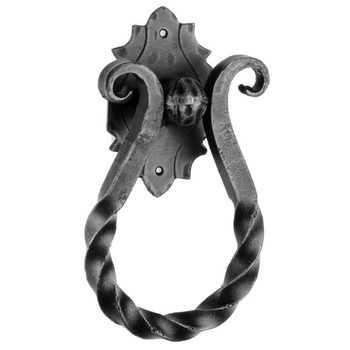 Дверная рчка-гонг(стучалка) кованая стальная Galbusera Art.634 BATTENTE античный черный