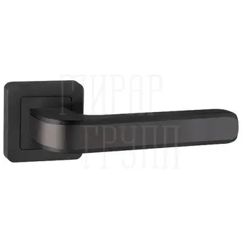 Дверная ручка Punto (Пунто) на квадратной розетке 'NOVA' QR черный графит