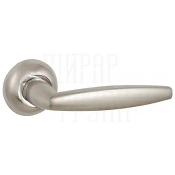 Дверная ручка Punto (Пунто) на круглой розетке 'SUPREME' ZR матовый никель + хром
