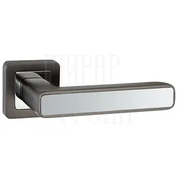 Дверная ручка Punto (Пунто) на квадратной розетке 'MARS' QR хром + графит