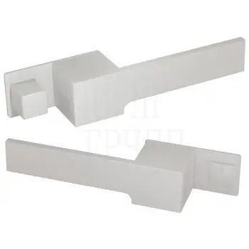 Дверная ручка Fratelli 'NM-575' 4 на прямоугольной розетке матовый белый