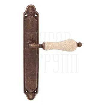 Дверная ручка на планке Melodia 179/158 'Ceramic' античная бронза (pass)