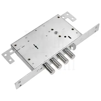 Замок Guardian (Гардиан) врезной сувальдный с защёлкой ЗВ 71.14 Т с тягами, 5 кл. /128:4136/ хром