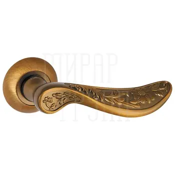 Дверная ручка Punto (Пунто) на круглой розетке 'FLOR' TL кофе