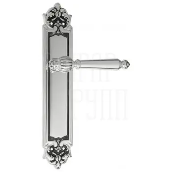 Дверная ручка Venezia 'PELLESTRINA' на планке PL96 натуральное серебро