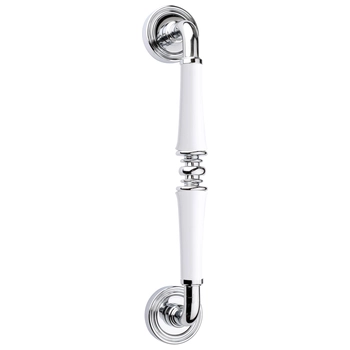 Дверная ручка-скоба Fimet 'Tasha' 1028P STG/261 (270/250 мм) полированный хром + керамика