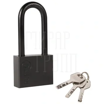 Замок Punto (Пунто) навесной PK-1550L 3 key диск.ключ длиная дужка черный