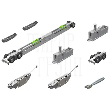 Комплект Armadillo (Армадилло) для раздвижных дверей SLD.Scope.SET3.soft close+roller/80 никель