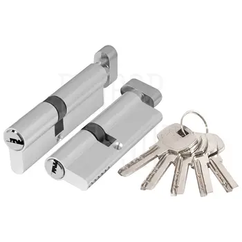 Цилиндровый механизм Ajax (Аякс) (AX202/120) AX2002Knob 120 (55+10+55) CP с вертушкой хром