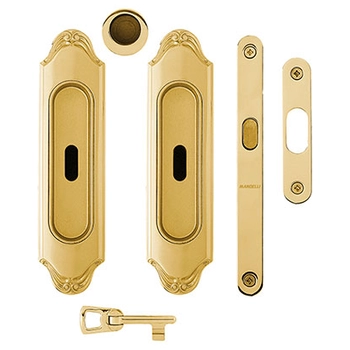 Ручка-купе для раздвижных дверей с механизмом MANDELLI 1028 TC/S матовое золото