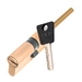 Цилиндровый механизм ключ-длинный шток Mul-T-Lock 7x7 91 mm (55+10+26), латунь + флажок