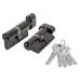 Цилиндровый механизм Fuaro (Фуаро) (200 ZM/60) 2000ZM Knob 60 (25+10+25) с вертушкой, черный