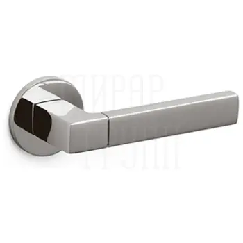 Дверные ручки на розетке Olivari Planet Bicolor Bassa матовый хром + хром