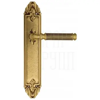 Дверная ручка Venezia 'MOSCA' на планке PL90 французское золото + коричн.