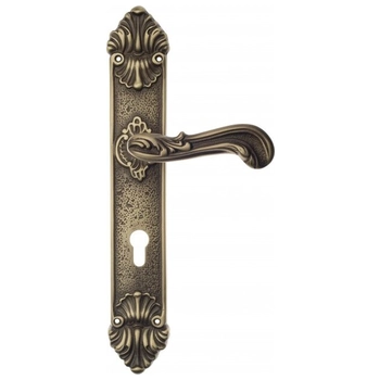 Дверная ручка Venezia GIULIETTA на планке PL95 матовая бронза (cyl)
