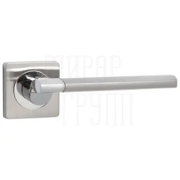 Дверная ручка Ajax (Аякс) на квадратной розетке 'LIFT' JK матовый никель + хром