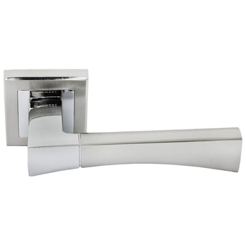 Дверная ручка на квадратной розетке RUCETTI RAP 12-S полированный никель