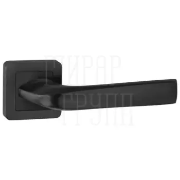 Дверная ручка Punto (Пунто) на квадратной розетке 'SATURN' QR черный графит