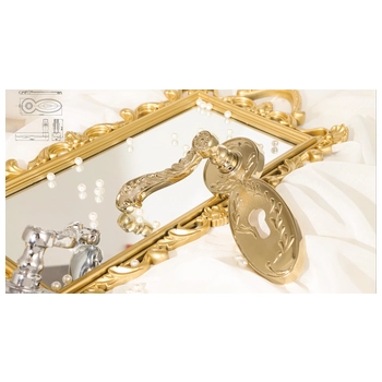 Дверная ручка на планке из латуни Ghobestir 'CLASSIC Collection' 262010 золото