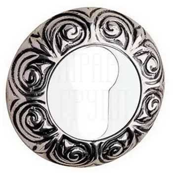 Накладки дверные под цилиндр Pasini Queen 12 BFY античное серебро