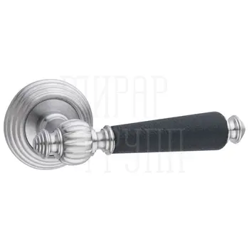 Дверная ручка на розетке Fimet 'Michelle' 106L 269 матовый хром + кожа