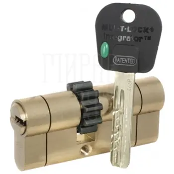 Цилиндровый механизм ключ-ключ Mul-T-Lock Integrator 70 mm (25+10+35) латунь