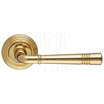 Дверная ручка Extreza 'Gusto' (Густо) 334 на круглой розетке R05 полированное золото